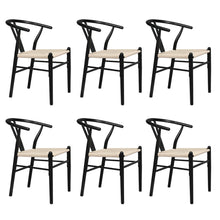 Load image into Gallery viewer, Levede 6x Dining Chairs Wooden Hans Black-1975420353656262656