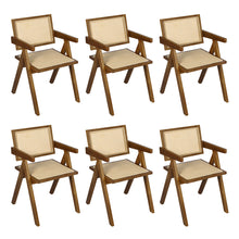 Load image into Gallery viewer, Levede 6x Walnut Wicker Armchair Dining Chair-1975420361449279488