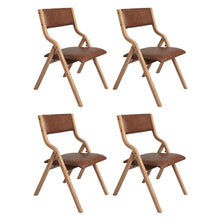 Load image into Gallery viewer, Levede 4x Dining Chairs Foldable PU Tan-1975420358475517952