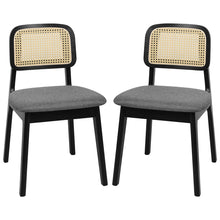 Load image into Gallery viewer, Levede 2x Dining Chair Wood Rattan Armless Black-1975420339055890432