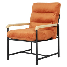 Load image into Gallery viewer, Levede Metal Framed Lounge Chair Velvet in Orange-1975420342130315264