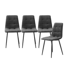 Load image into Gallery viewer, Levede 4x Dining Chairs Kitchen Velvet Grey-1973194074399838208