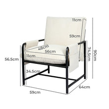 Load image into Gallery viewer, Levede Metal Framed Lounge Chair Corduroy in Beige-1973193529891098626