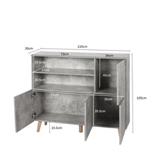 Load image into Gallery viewer, Levede Buffet Sideboard Storage Cabinet Grey-1975420493922177026