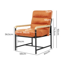 Load image into Gallery viewer, Levede Metal Framed Lounge Chair Velvet in Orange-1975420342130315266
