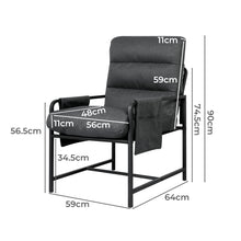 Load image into Gallery viewer, Levede Metal Framed Lounge Chair Linen in Dark Grey-1975420342314864642