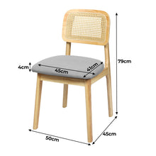 Load image into Gallery viewer, Levede Dining Chair Wood Rattan Armless Natural x4-1975420366251757570