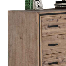 Load image into Gallery viewer, Tallboy with 5 Storage Drawers Solid Acacia Wooden Frame in Silver Brush Colour