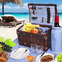 Load image into Gallery viewer, 2 Person Treasure Chest Shaped Picnic Basket Set-The White Mall