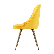 Load image into Gallery viewer, 2 Retro Velvet Yellow Gold Modern Dining Chairs-Dining Chairs-The White Mall