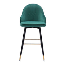 Load image into Gallery viewer, 2x Bar Stools Stool Kitchen Chairs Swivel Velvet Barstools Vintage Green-The White Mall-The White Mall