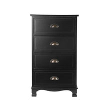 Load image into Gallery viewer, Antique Style Black Hamptons Bedside Table, Storage Drawers-Furniture-The White Mall