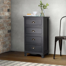 Load image into Gallery viewer, Antique Style Black Hamptons Bedside Table, Storage Drawers-Furniture-The White Mall