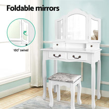 Load image into Gallery viewer, Artiss Dressing Table with Mirror - White-Furniture-The White Mall
