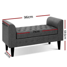 Load image into Gallery viewer, Artiss Fabric Storage Ottoman - Grey-The White Mall