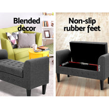 Load image into Gallery viewer, Artiss Fabric Storage Ottoman - Grey-The White Mall