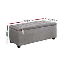 Load image into Gallery viewer, Artiss Large Fabric Storage Ottoman - Light Grey-The White Mall