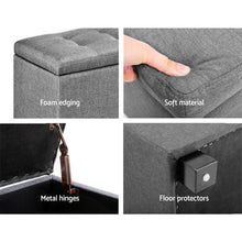 Load image into Gallery viewer, Artiss Large Fabric Storage Ottoman - Light Grey-The White Mall