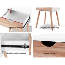 Load image into Gallery viewer, Artiss Scandinavian Bedside Table, Side Table with Drawer-Furniture-The White Mall