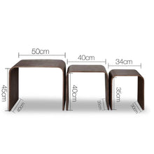 Load image into Gallery viewer, Artiss Set of 3 Wooden Coffee Table - Walnut-Furniture-The White Mall
