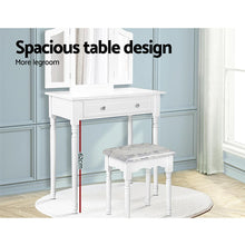 Load image into Gallery viewer, Artiss White Dressing Table with Stool, 3 Mirrors, & Drawer for Makeup & Jewellery-Dressing Table-The White Mall