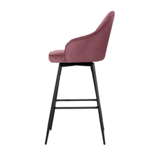 Load image into Gallery viewer, Artiss Set of 2 Bar Stools Kitchen Stool Dining Chairs Velvet Chair Barstool Pink Mesial