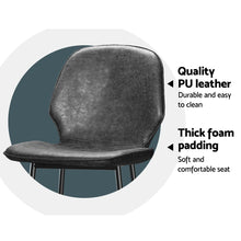 Load image into Gallery viewer, Artiss Set of 2 Bar Stools Kitchen Stool Barstool Dining Chairs Leather Black Kingsley