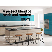 Load image into Gallery viewer, Artiss Set of 2 Elm Wood Backless Bar Stools 65cm - Black and Light Natural