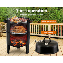 Load image into Gallery viewer, Grillz 3-in-1 Charcoal BBQ Smoker - Black