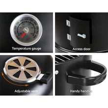 Load image into Gallery viewer, Grillz 3-in-1 Charcoal BBQ Smoker - Black