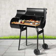 Load image into Gallery viewer, Grillz 2-in-1 Offset BBQ Smoker - Black