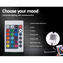 Load image into Gallery viewer, Artiss Lumi LED Bed Frame PU Leather Gas Lift Storage - White Queen