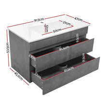 Load image into Gallery viewer, Cefito 900mm Bathroom Vanity Cabinet Basin Unit Sink Storage Wall Mounted Cement