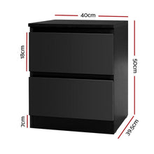 Load image into Gallery viewer, Black Modern Minimalistic Bedside Table-Furniture-The White Mall