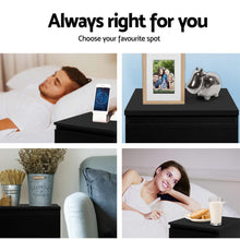 Load image into Gallery viewer, Black Modern Minimalistic Bedside Table-Furniture-The White Mall