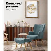 Load image into Gallery viewer, Blue Artiss Armchair & Ottoman-Furniture-The White Mall