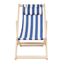 Load image into Gallery viewer, Striped Beach Deck Chair | Gardeon | Blue-Deck Chair-The White Mall