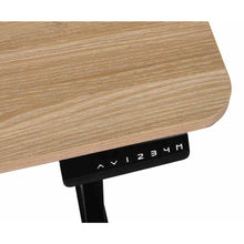Load image into Gallery viewer, Brown Wood Standing Desk Motorised Height Computer Table Electric Adjustable Stand With Black Legs-The White Mall-The White Mall