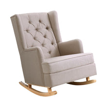Load image into Gallery viewer, Artiss Rocking or Still Armchair, with rocking leg set attached. Cream colour with tufted back.