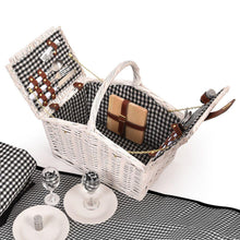 Load image into Gallery viewer, Cream White Luxury 2 Person Picnic Basket Set-The White Mall