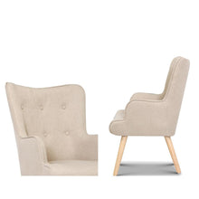 Load image into Gallery viewer, Cute Artiss Armchair Lounge Chair & Ottoman Set - Beige-Furniture-The White Mall
