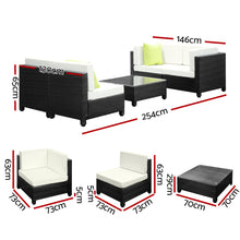 Load image into Gallery viewer, Gardeon 5PC Outdoor Furniture Sofa Set Lounge Setting Wicker Couches Garden Patio Pool