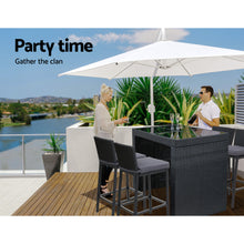 Load image into Gallery viewer, Gardeon Outdoor Bar Set Table Chairs Stools Rattan Patio Furniture 4 Seaters
