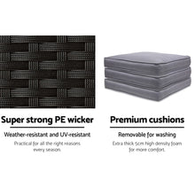 Load image into Gallery viewer, Gardeon Outdoor Bar Set Table Chairs Stools Rattan Patio Furniture 4 Seaters