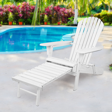 Load image into Gallery viewer, Gardeon Adirondack Beach Chair with Ottoman - White