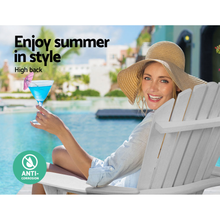 Load image into Gallery viewer, Gardeon Adirondack Beach Chair with Ottoman - White