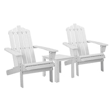 Load image into Gallery viewer, Gardeon Outdoor Sun Lounge Beach Chairs Table Setting Wooden Adirondack Patio Chair White