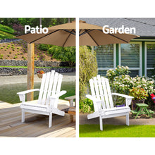 Load image into Gallery viewer, Gardeon Outdoor Sun Lounge Beach Chairs Table Setting Wooden Adirondack Patio Chair White
