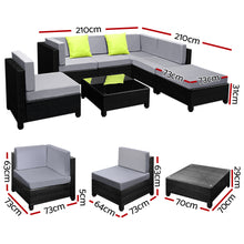 Load image into Gallery viewer, Gardeon 7PC Sofa Set Outdoor Furniture Lounge Setting Wicker Couches Garden Patio Pool