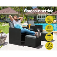Load image into Gallery viewer, Gardeon Recliner Chairs Sun Lounge Wicker Lounger Outdoor Furniture Patio Sofa